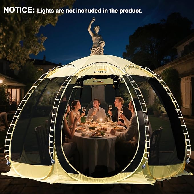 Pop Up Screen House 12.5'x12.5' Outdoor Screen Tent for Camping Screened Gazebo with Mosquito Netting Carry Bag
