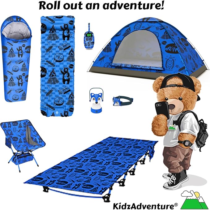KidzAdventure 2 in 1 Kids Tent for Camping/Kids Play Tent| Backpacking Tent for Kids |Easy Set Up Camping Tent