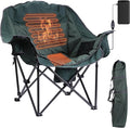 CDEN Heated Padded Chair Heated Camping Chair Heated Outdoor Chair Oversized Camping Chair with Cooler Bag Side Bag Heavy Duty Power Bank (1 Pack)