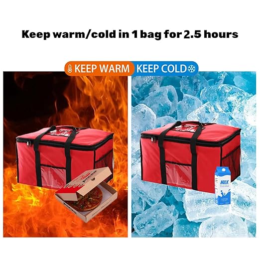 ZOOFOX Insulated Food Delivery Bag XXXL Premium Commercial Catering Thermal Bag for Cold and Hot Food Transport 22 x 16 x13 Insulated Cooler Bag for Grocery Car Picnic Beach Camping