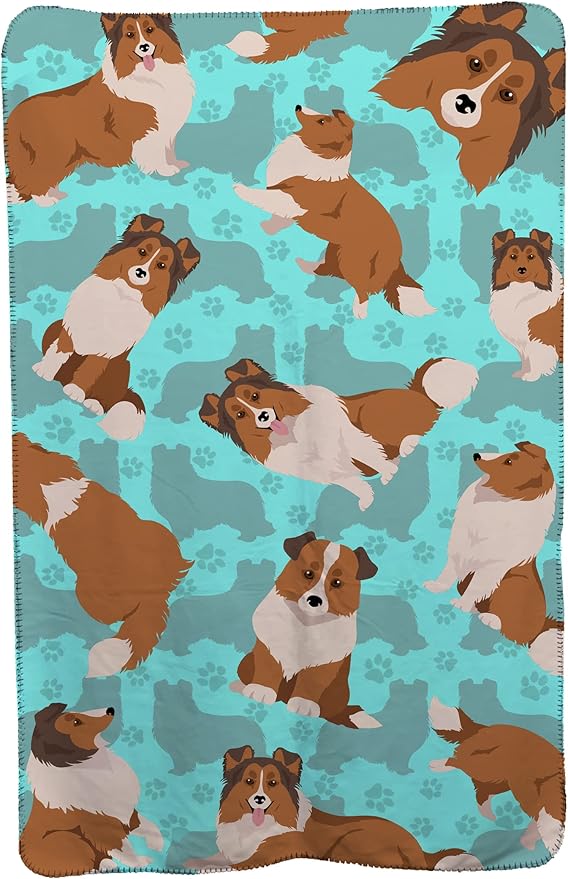Caroline's Treasures MLM1035TBLT Sheltie Soft Travel Blanket with Bag Airplane Blanket Indoor Outdoor Camping Blanket for Traveling Picnics Beach Trips Concerts