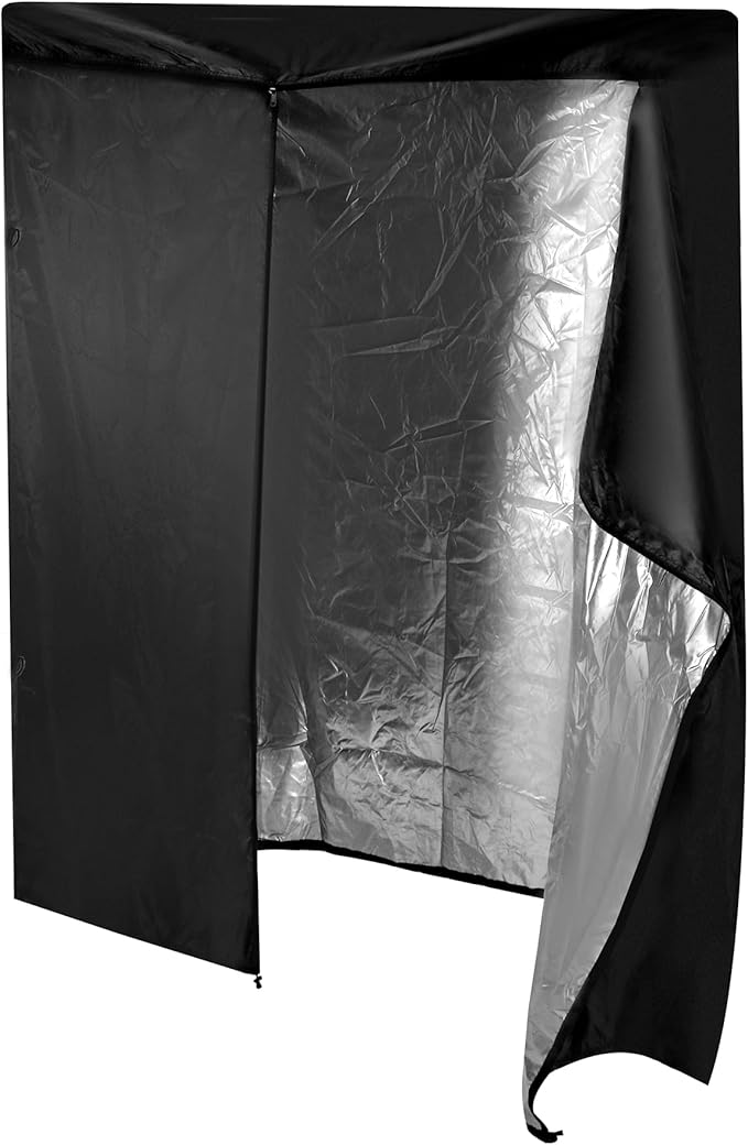 QWORK High Density Waterproof/Dustproof Storage Shelf Cover Fits Racks 48L x 18D x 72H - 1 Pack (Black)