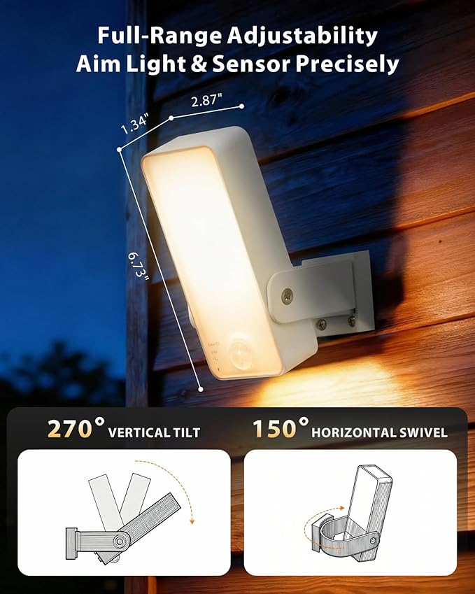Battery Motion Sensor Light Outdoor Motion-Sensing Security Light with Remote Control 10000mAh 600 Lumens IP65 Waterproof Ideal for PorchesGaragesYards (White 1 Pack)