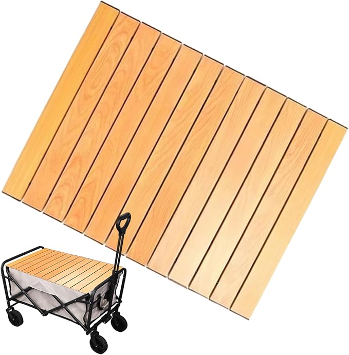 Wagon Table Top 21.3x33.8 Carbon Steel Heavy Duty Folding Wagon Table Top Attachment Portable Tabletop for Camping Picnic Barbecue Khaki