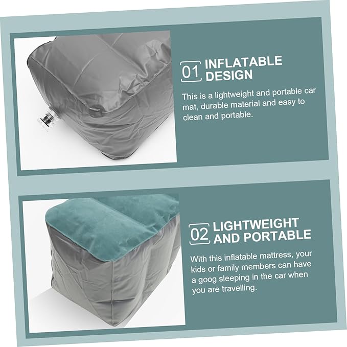 Car Inflatable Air Mattress Lightweight Portable Travel Bed for Camping Backseat Use Durable Easy to Clean Material Fits Car Models Comfortable Sleep Pad Random Color
