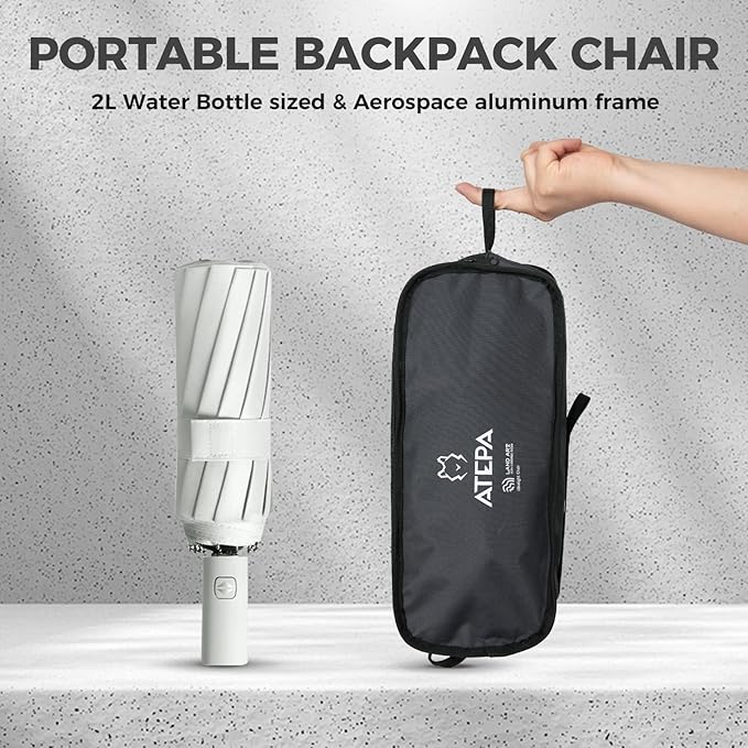 ATEPA UFO3.0 Backpacking Camping Chair Ultralight Extra Wide Comfortable Folding Chairs Heavy Duty Portable Hexagon Ergonomic Height Adjustable Seat with Anti-Sinking Feet for Hiking Outdoor Black