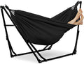 GDY Hammock Chair with Stand 550 lb Capacity Easy Set Up with Carrying Bag Portable for Travel/Backpacking/Beach/Backyard Black.