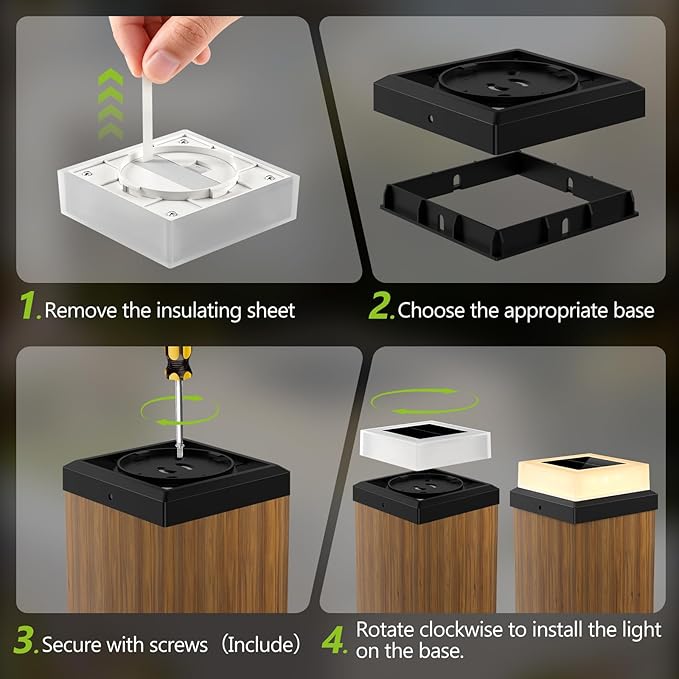 4x4 Solar Post Cap Lights 12pack Fence Post Solar Lights Outdoor Waterproof with Warm White LightingBlack Waterproof Cap Post Lights fit 3.5x3.5/4x4 Wooden/Vinyl Posts