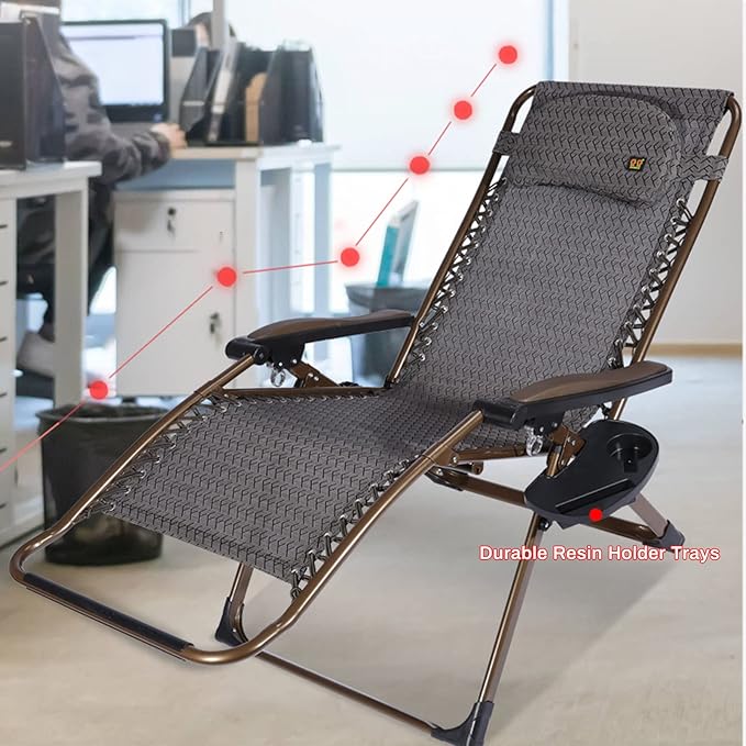 Sunloungers Extra Wide Sun Loungers Chair Premium Folding and Reclining Sunlounger Camping Lounge Chair Portable Chair with Foot Rest Support 200kg