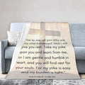 50X40 Matthew 11：28-30 Lightweight Flannel Blanket - Soft and Breathable Polyester Suitable for Travel Camping and Home Decoration
