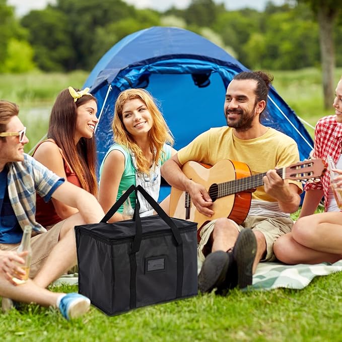 Insulated Delivery - Thermal Food Carrier for Catering Runs | Reusable Grocery Cooler with Heat Retention Lining &amp Leak Resistant Interior for Restaurant Orders Meal Prep Transport Picnic Trips