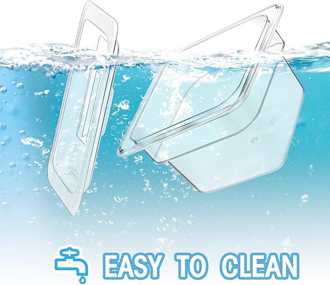 15 Pcs Plastic Clear Food Pan Set 1/6 Size Clear Food Pan with Lid Tongs Spoons Stickers Stackable Food Storage Container Restaurant Hotel Commercial Pan for Fruit Vegetable (4 Inch Deep)