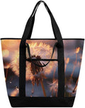 Insulated Shopping BagLarge Reusable Cooler Bags Dandelion Flower Printed Foldable Shopping BagTravel Waterproof Shoulder Bag