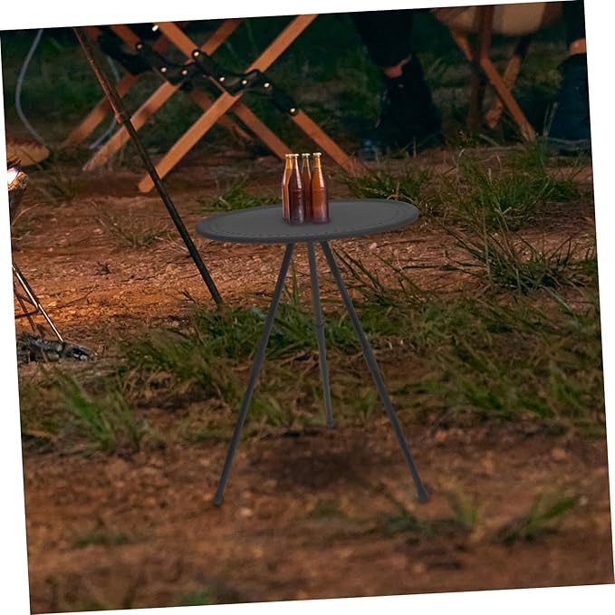 Compact Round Folding Table Adjustable Height Lightweight Portable Camping and Picnic Table Foldable Small Coffee for Outdoor Use Versatile for BBQ Festivals and Home Use