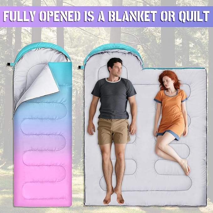 Sleeping Bags for Adults 3 Seasons Warm &amp Cold Weather Waterproof Lightweight Backpacking Camping Sleeping Bag for Indoor Outdoor Camping Hiking Traveling Camping Gear Equipment