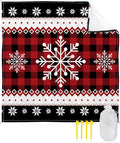 Beach Blanket Waterproof Sandproof Christmas Winter Snowflake Red Ripple Quick Drying Beach Mat with 4 Stakes Retro Black Buffalo Plaid Lightweight Picnic Blanket for Travel Camping Outdoor 95x80