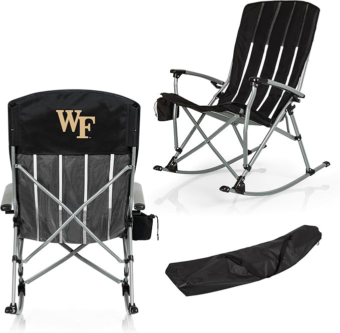 Picnic TIME NCAA Unisex-Adult NCAA Outdoor Rocking Camp Chair XL Heavy Duty Camping Chair for Adults