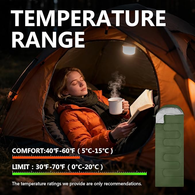 Sleeping Bags Lightweight Camping Sleeping Bag for Adults Kids Hiking Outdoor Travel Cold Weather &amp Warm