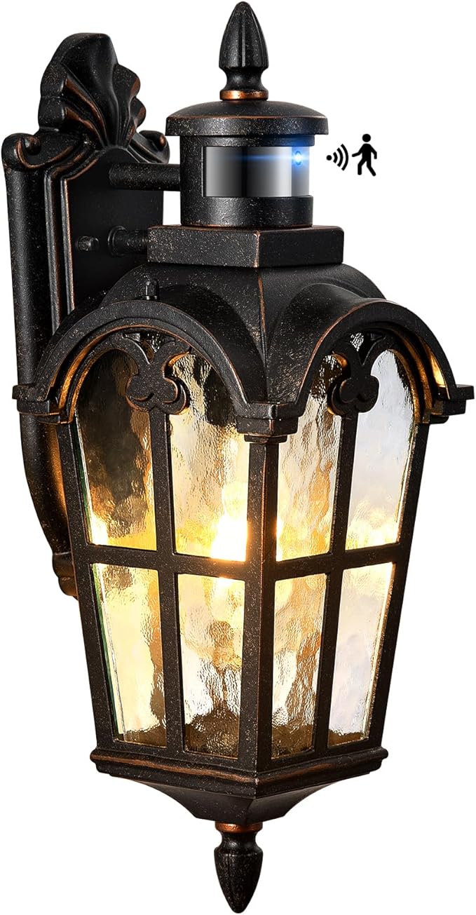 VIANIS Outdoor Motion Sensor Light Oil Rubbed Bronze Porch Lights Outside Lantern 16.4 H Dusk to Dawn Outdoor Lighting 100% Aluminum Exterior Lighting Fixtures for House Garden Patio