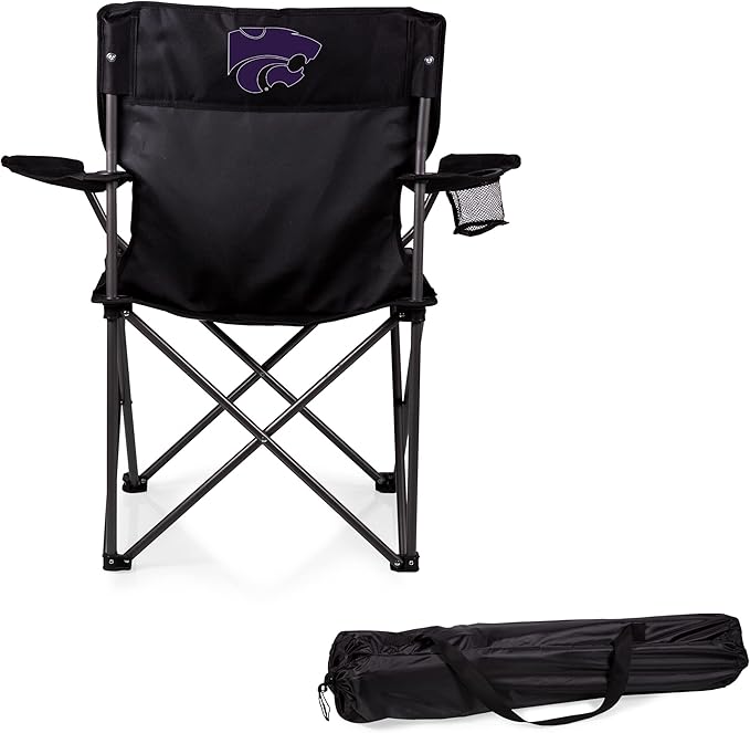 Picnic TIME NCAA PTZ Camp Chair Picnic Chair Beach Chair with Carrying Bag (Black)