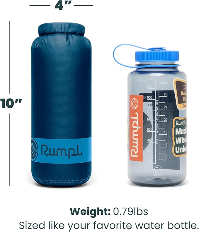 Rumpl Travel Puffy Blanket Ultra-Packable Travel-Size Warmth and Comfort Deepwater