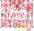 Waterproof Sandproof Beach Blanket 59''×68'' Love Butterfly Polyester Outdoor Picnic Blanket with 4 Stakes &amp Storage Bag for BeachCampingVacation Banana Red