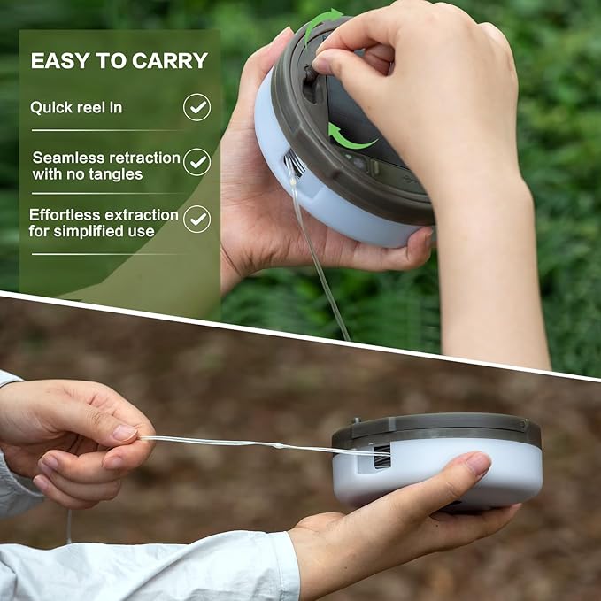 Solar Camping String Lights 4 in 1 Camping String Lights Outdoor(39.4ft) with 8 Lighting Modes Solar Powered and USB Rechargeable Light with Remote Control for Camping Yard and Hiking