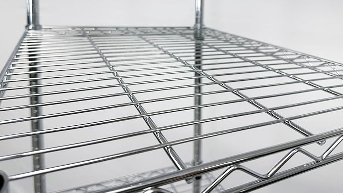 Commercial Chrome Wire Shelving Rack 4 Tier Wire Shelf for Storage H71xW24xD18 All Stainless-steel Heavy Duty ETL