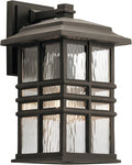 Kichler Beacon Square 14.25 Outdoor Wall Light in Olde Bronze® 1-Light Exterior Wall Sconce with with Clear Hammered Glass (14.25 H x 8 W) 49830OZ