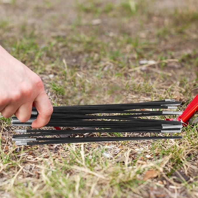 Camping Tent Poles 2pcs Fiberglass Tent Support Rods 3.2m 7-Section Thickened 8mm Shelter Poles for Backpacking Hiking Outdoor Camping
