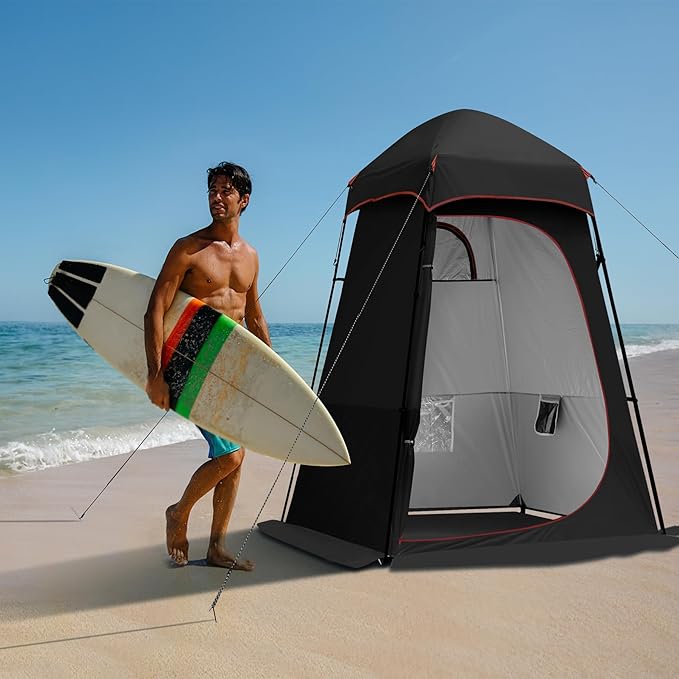 Camping Shower Tent 7.9 FT Extra Tall Oversize Privacy Tent Portable Outdoor Bathroom Toilet Tent with Floor Easy Set Up Privacy Shelter for Dressing Hiking Fishing UPF50+