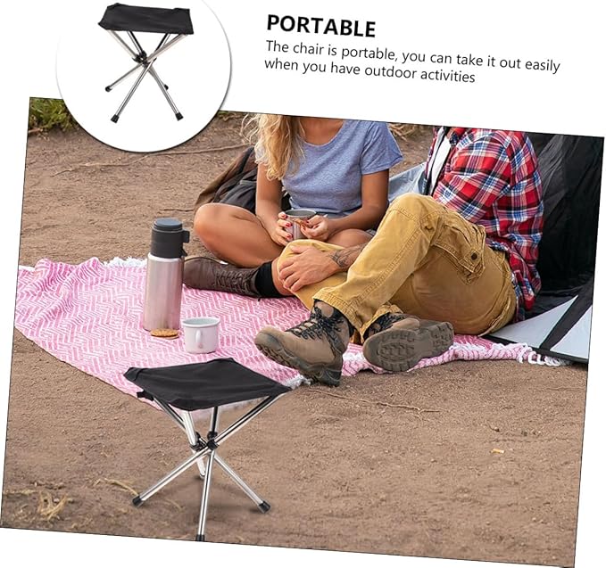 Kisangel Leisure Fishing Chair Telescopic Camping Stool Outdoor Folding Stool for Hiking
