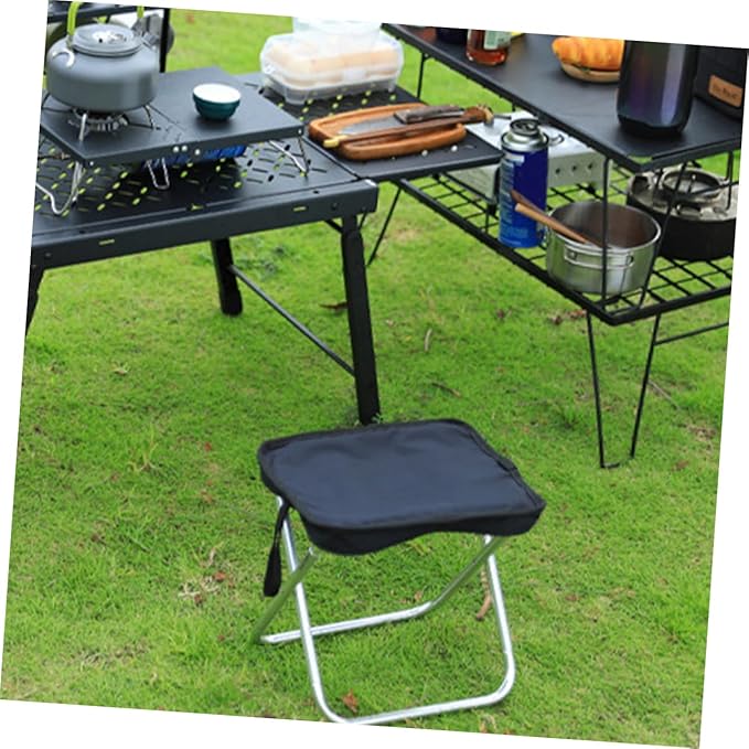 Mikikit 3pcs Portable Folding Stool Lightweight Camping Chair High-Strength Material for Outdoor Adventures Compact Design for and Storage