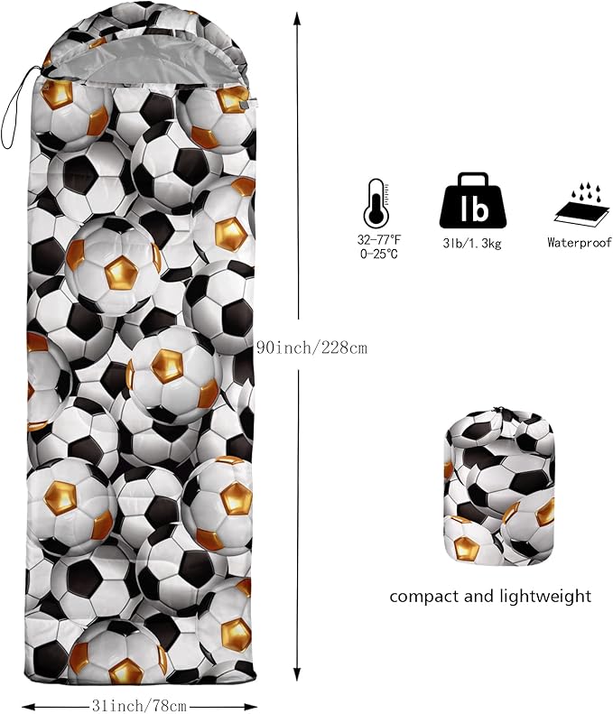 QOOMO Camping Sleeping Bags3 Season Warm &amp Cool WeatherLightweightWaterproof Sleeping Bags for Adults &amp KidsTravelingand OutdoorsCamping Gear Equipment
