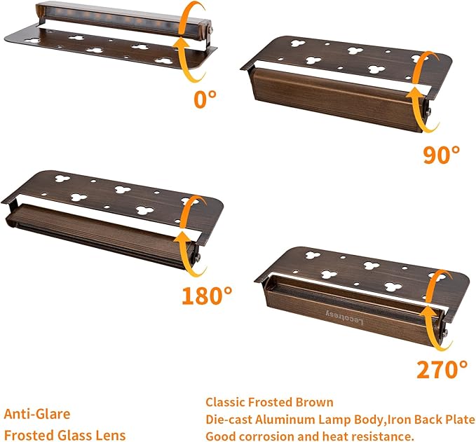 12-Packs 7inch 3W LED Hardscape LightingRetaining Wall Lights12V Low Voltage Bronze Gold Landscape Paver LightingIP65 Waterproof Outdoor Step Lights2700K Soft White