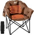Slsy Heated Camping Chair Oversized Outdoor Portable Heated Folding Chair Heavy Duty 500 lbs Support Padded Seat for Outdoor Sports Camping Patio and Picnics