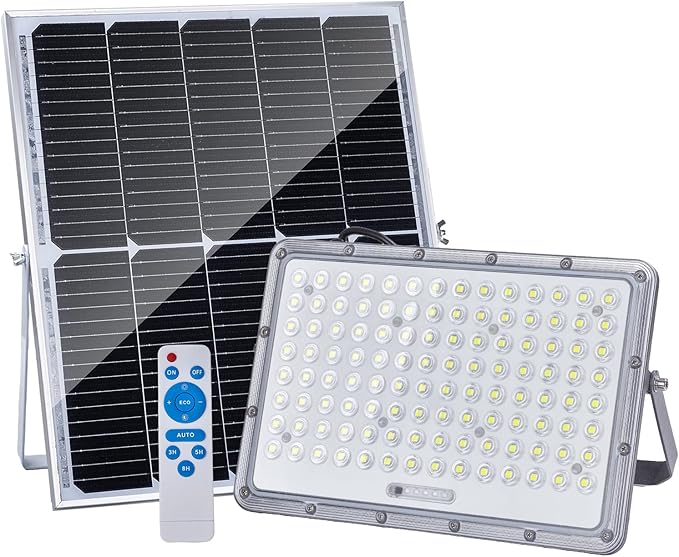 400W LED Solar Flood Lights 25000MAH 8000K Street Flood Light Outdoor IP66 Waterproof with Remote Control Security Lighting for Parking Lot Yard Garden Swimming Pool Pathway