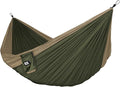 Fox Outfitters Neolite Double Camping Hammock - Lightweight Portable Nylon Parachute Hammock for Backpacking Travel Beach Yard. Hammock Straps &amp Steel Carabiners Included (Khaki/Olive Green)
