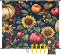 Waterproof Sandproof Beach Blanket 59''×68'' Sunflower Pumpkin Polyester Outdoor Picnic Blanket with 4 Stakes &amp Storage Bag for BeachCampingVacation Food