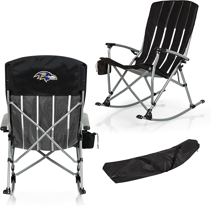 Picnic TIME NFL Unisex-Adult NFL Outdoor Rocking Camp Chair XL Heavy Duty Camping Chair for Adults