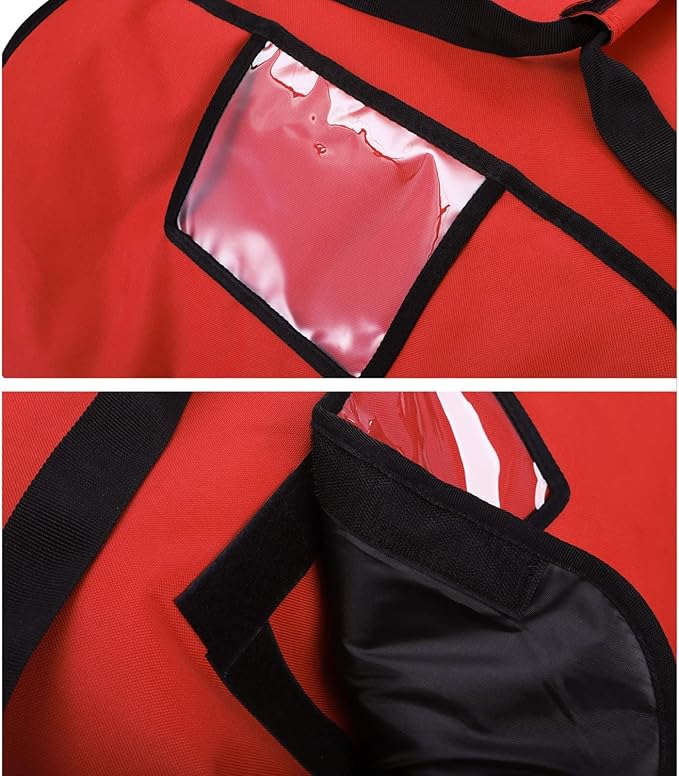 DEAYOU Large Pizza Bag Insulated Pizza and Food Delivery Bag Professional Thermal Pizza Warmer Bag Hot Pizza Carriers for Transport Moisture Free Heavy Duty 22 x 22 x 8 Red