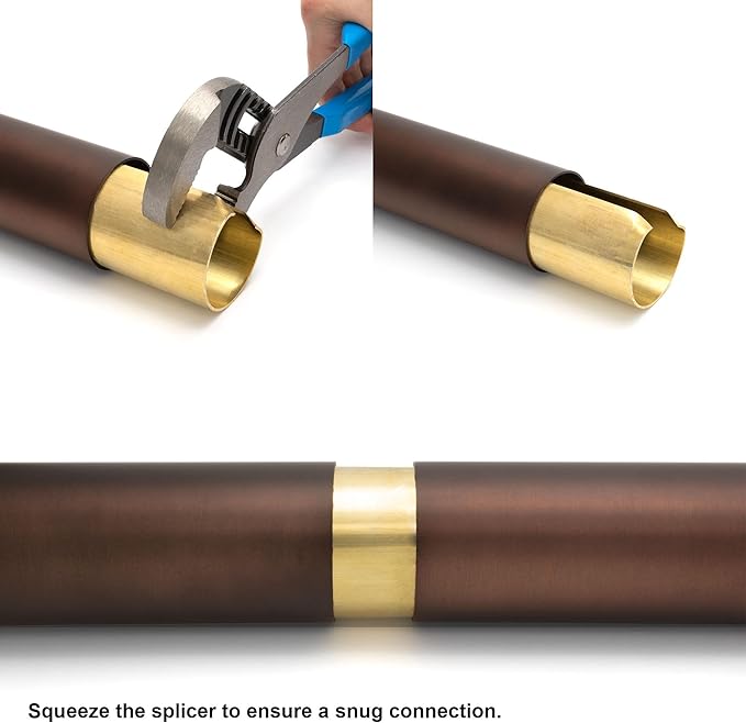 Outwater 2 Diameter x 16' Bar Foot Rail Kit – Complete Undercounter Mount Hardware and Tubing Dome End Cap Antique Copper Finish