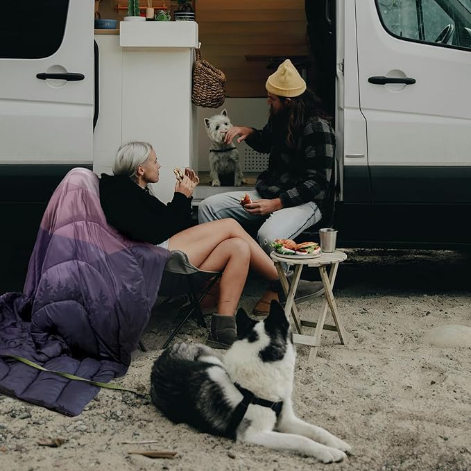 zzlamb Camping Blanket for Cold WeatherOutdoor Puffy Blanket Portable Down AlternativeWindproof Warm Cloak with SnapsCozy Quilt Backpacking Picnic RV Travel Plane Car Hammock Beach Climbing