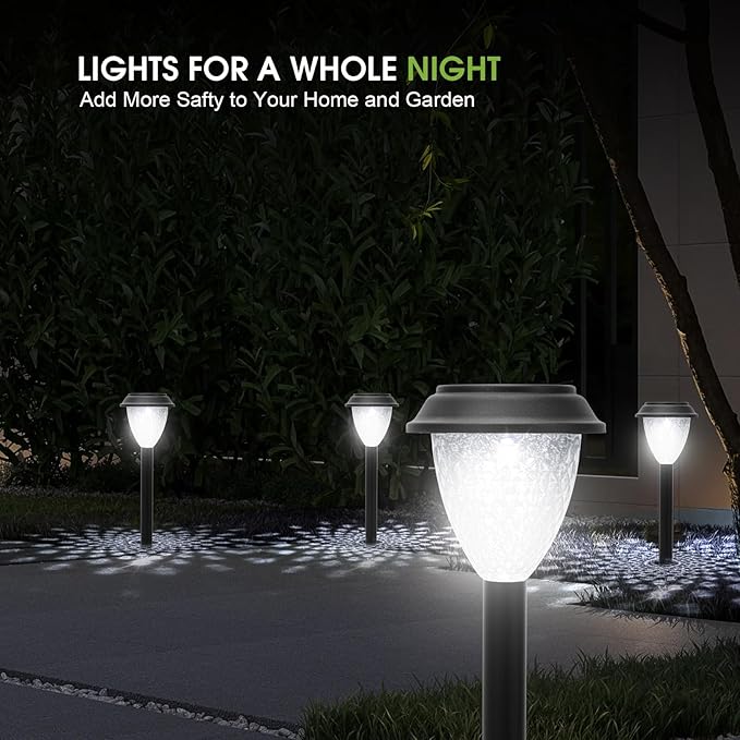 GOODFOEVER Solar Pathway Lights Outdoor 16 Pack Solar Lights Outdoor Waterproof for Outside Garden Decor for Yard Patio Landscape Planter Walkway Driveway