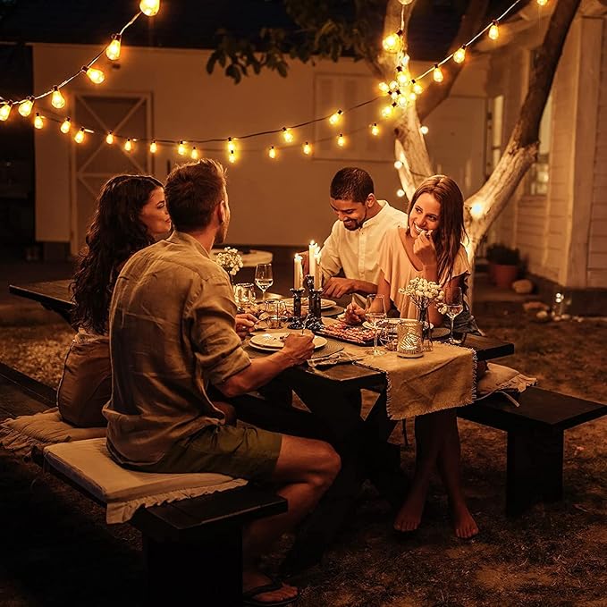 GLUROO 60FT LED Outdoor Patio Lights Waterproof with 30+2 Vintage Bulbs Shatterproof Energy Saving2700K Hanging Edison String Lights Outside for BackyardBistroCampingGazebo