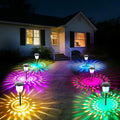 echosari 6 Pack Christmas Color Changing Solar Lights Outdoor Pathway Dynamic Multicolor &amp Warm White Waterproof Solar Garden Lights Path Lights for Landscape Driveway Walkway Lawn