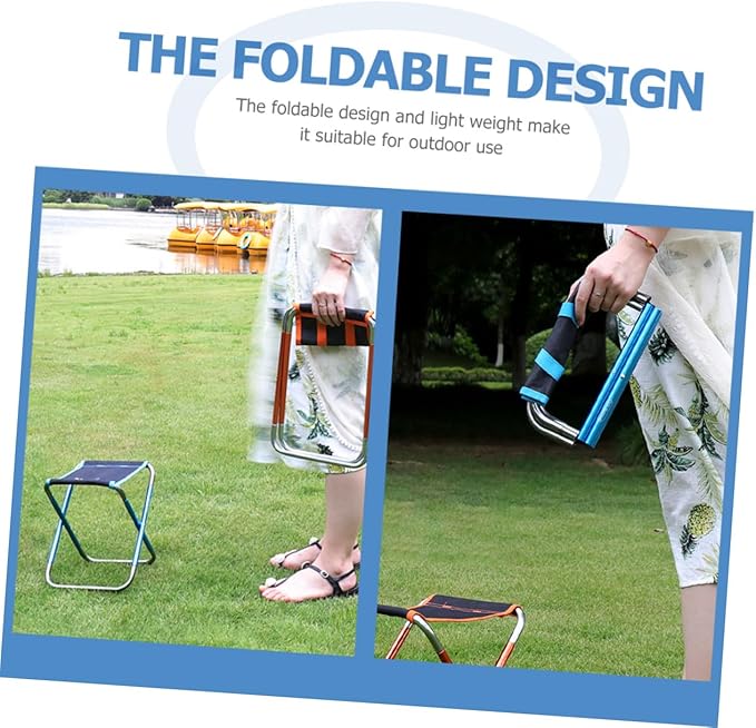 Portable Small Folding Camping Stool Lightweight Multi-Function Fishing Stool Outdoor Seat for Hiking BBQ Beach Garden Travel with Stable Design