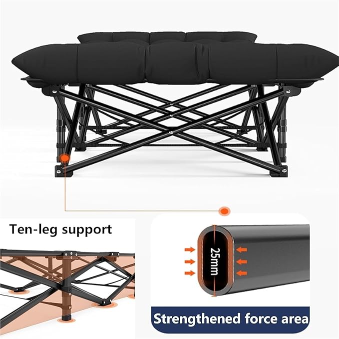 Folding Camping CotCamping Cot for Adults Portable Sleeping Bed with Carry Bag Heavy Duty Foldable Cots for Hiking Home Office Naps and Vacation