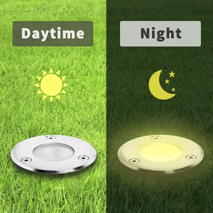EAGLOD LED Landscape Lights Low Voltage3W LED Well Lights12V/24V Landscape Ground Lights with Wire ConnectorsLandscape Lights IP67 Waterproof for Garden LightingDeckYardWalkway(12 Pack 3000K)