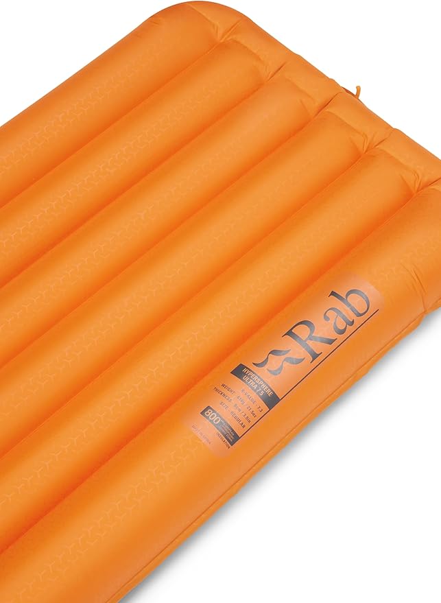 Rab Hypersphere Ultra 7.5 Ultralight Down Insulated Sleeping Pad for Climbing Expeditions &amp Mountaineering - Marmalade - Long Wide